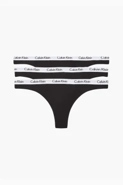 Pack De 3 Tangas De Algodao Com Cos Da Calvin Klein