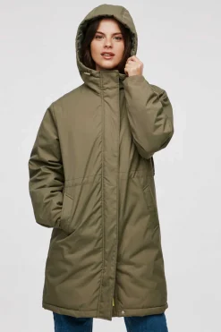 Parka De Mulher Com Capuz E Cintura Ajustavel
