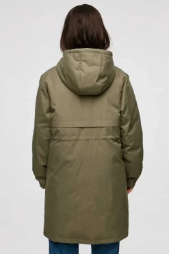 Parka De Mulher Com Capuz E Cintura Ajustavel