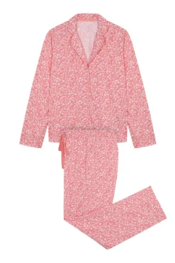 Pijama Camiseiro 100% Algodao Flores Coral