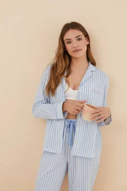 Pijama Camiseiro 100% Algodao Riscas