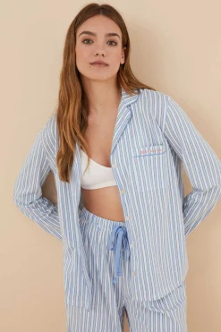 Pijama Camiseiro 100% Algodao Riscas