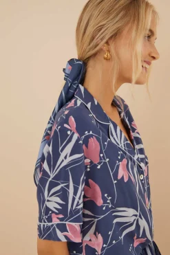 Pijama Camiseiro Com Estampado De Flores De Moniquilla