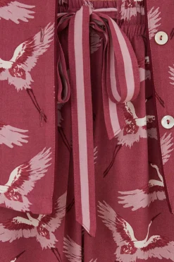 Pijama Camiseiro Com Estampado De Garcas De Moniquilla