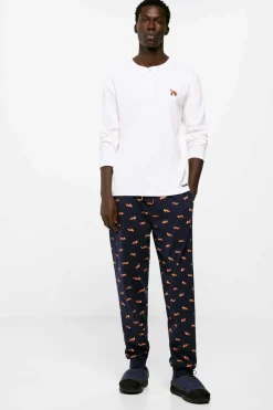 Pijama Comprido Algodao Malha Raposa