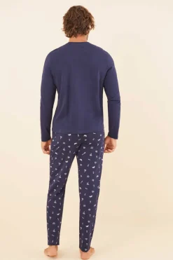 Pijama Comprido De Homem 100% Algodao Pesca