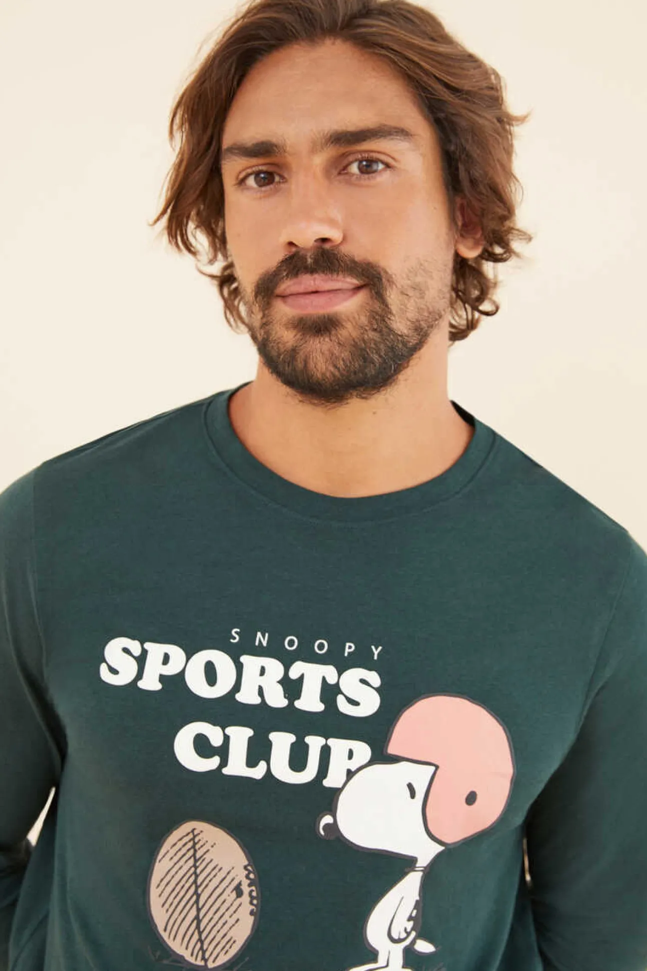 Pijama Comprido De Homem 100% Algodao Snoopy