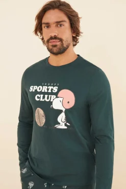 Pijama Comprido De Homem 100% Algodao Snoopy