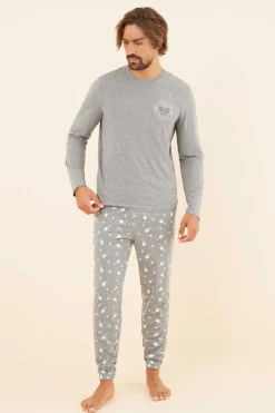 Pijama Comprido Homem 100% Algodao Tenis