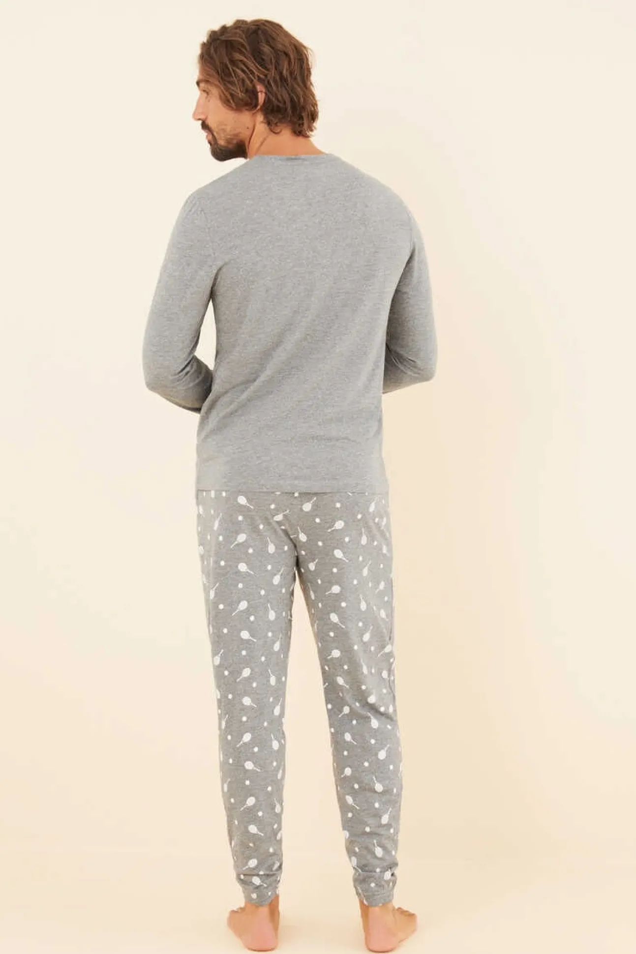 Pijama Comprido Homem 100% Algodao Tenis