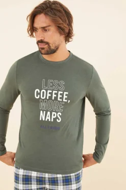 Pijama Comprido Homem 100% Algodao Verde