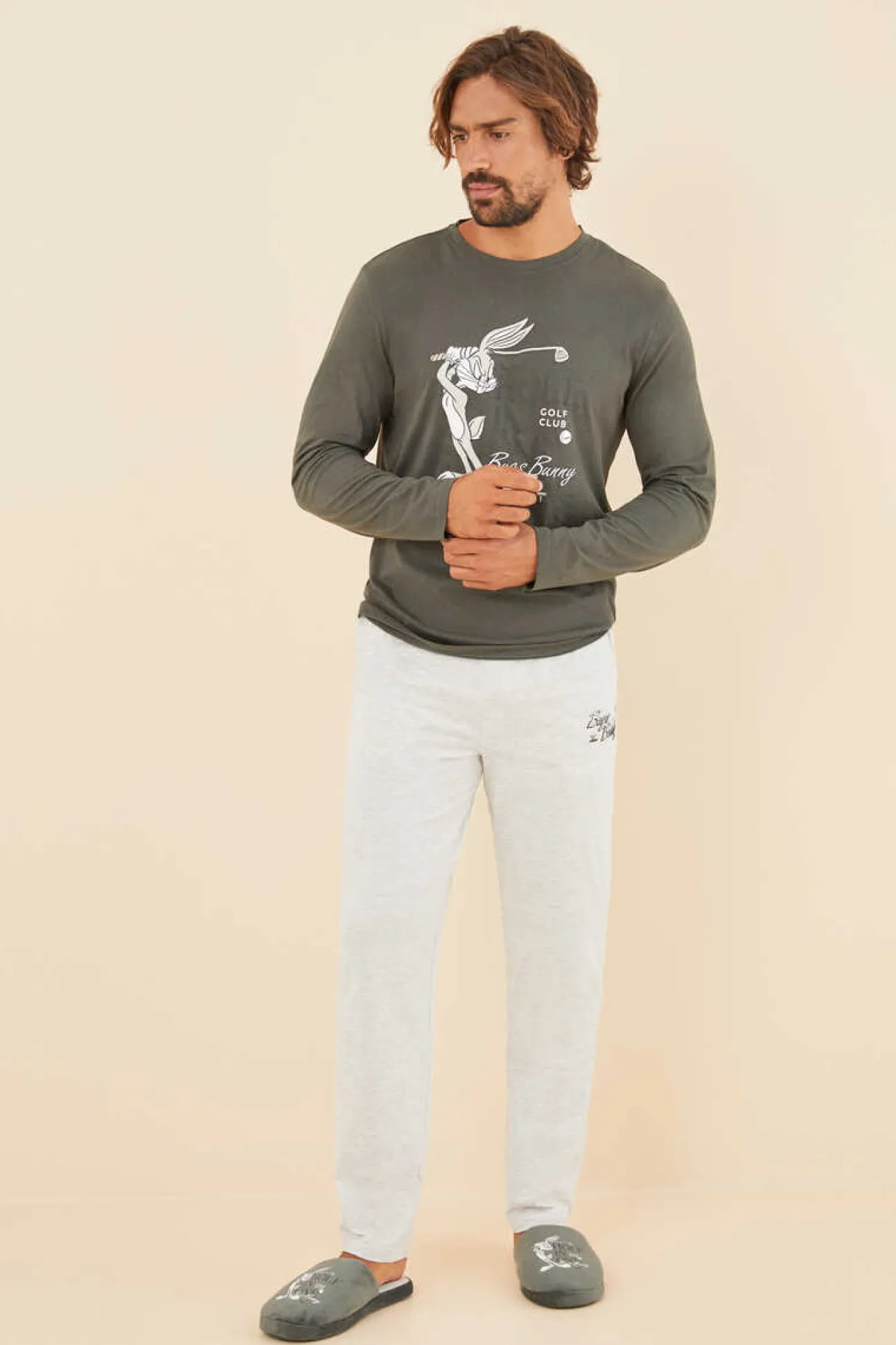 Pijama Comprido Homem 100% Algodao Bugs Bunny