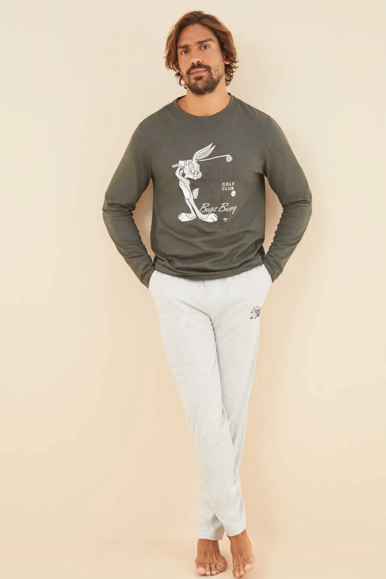 Pijama Comprido Homem 100% Algodao Bugs Bunny