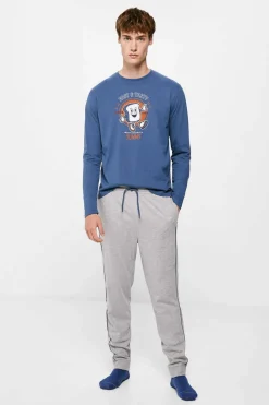 Pijama Comprido Malha Algodao Torrada