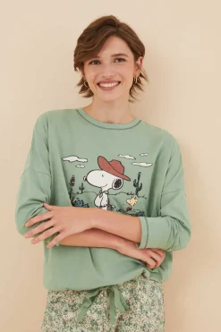 Pijama De 100% Algodao Do Snoopy Em