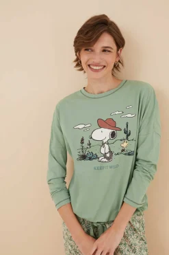 Pijama De 100% Algodao Do Snoopy Em