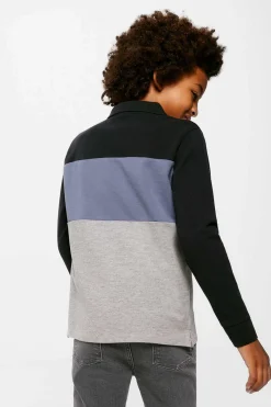 Polo Color Block Manga Comprida Menino