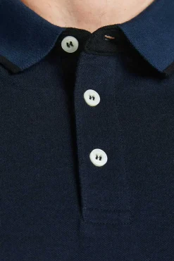 Polo De Manga Curta Com Bordado Frontal De Algodao Organico Plus