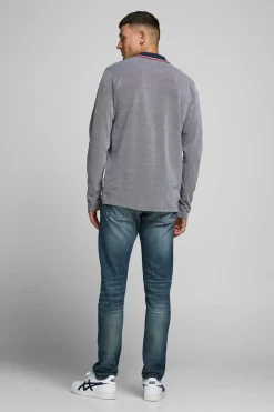 Polo Manga Comprida Faixa Contraste