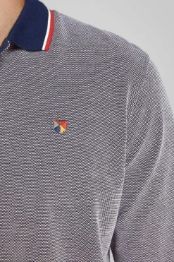 Polo Manga Comprida Faixa Contraste