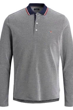 Polo Manga Comprida Faixa Contraste