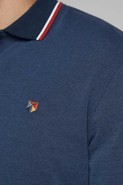 Polo Manga Comprida Faixa Contraste