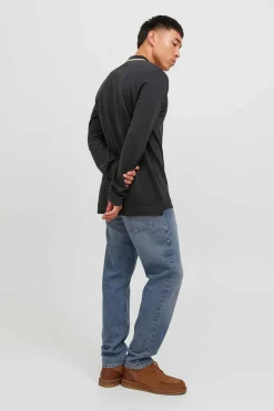 Polo Manga Comprida Faixa Contraste