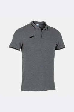 Polo Manga Curta Confort Cinzento Melange