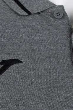 Polo Manga Curta Confort Cinzento Melange