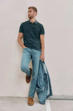 Polo Pique Lavado Bordado De Aviao