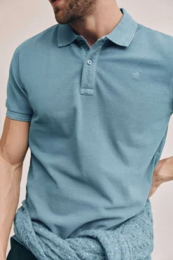 Polo Pique Lavado Bordado De Aviao