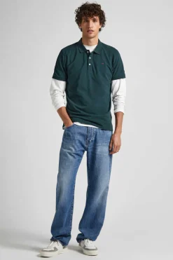 Polo Pique Logo Bandeira Bordado