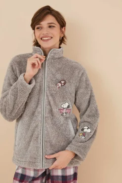 Robe Pelo Esponjoso Remendos Snoopy