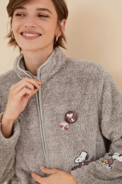 Robe Pelo Esponjoso Remendos Snoopy