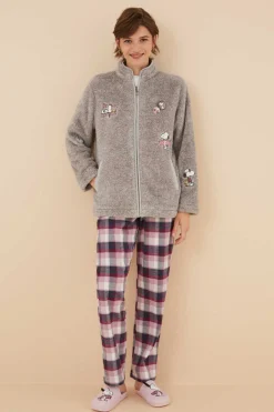 Robe Pelo Esponjoso Remendos Snoopy