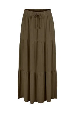 Saia Comprida Com Fecho Em Forma De Laco.