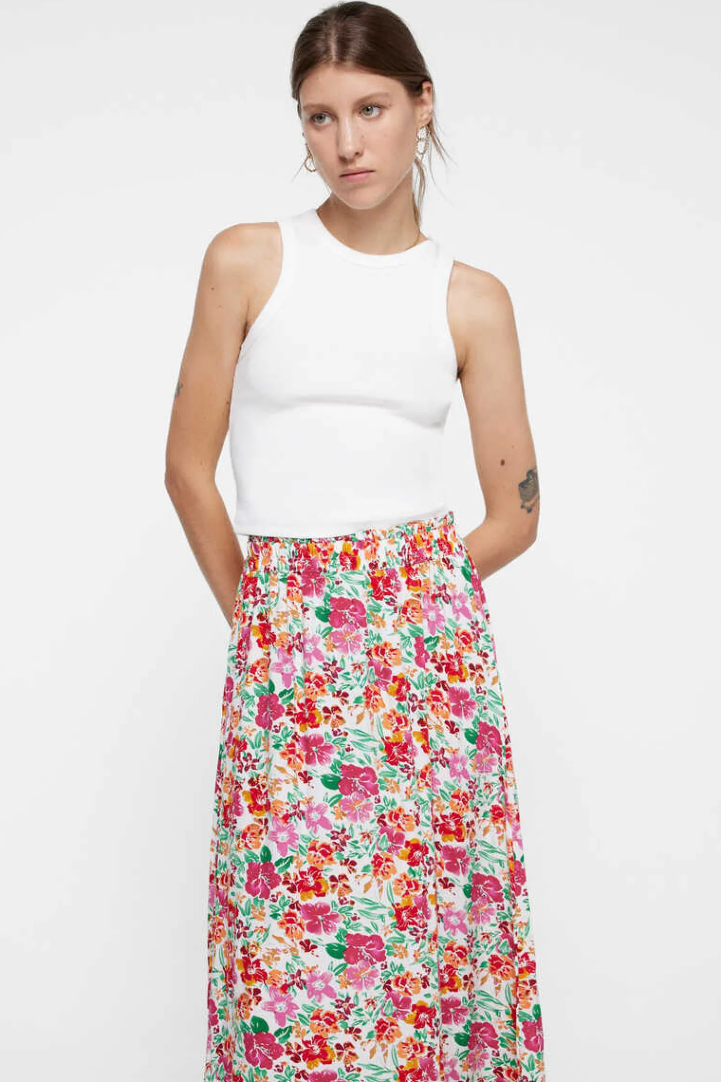 Saia Comprida Estampada