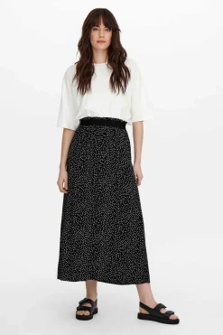 Saia Comprida Estampada Cintura Elastica