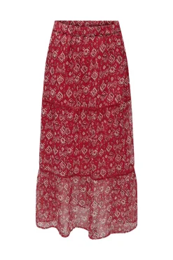 Saia Comprida Estampado Cetim