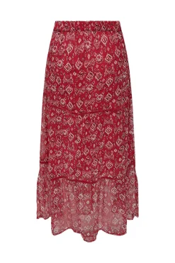 Saia Comprida Estampado Cetim