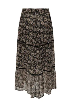 Saia Comprida Estampado Cetim