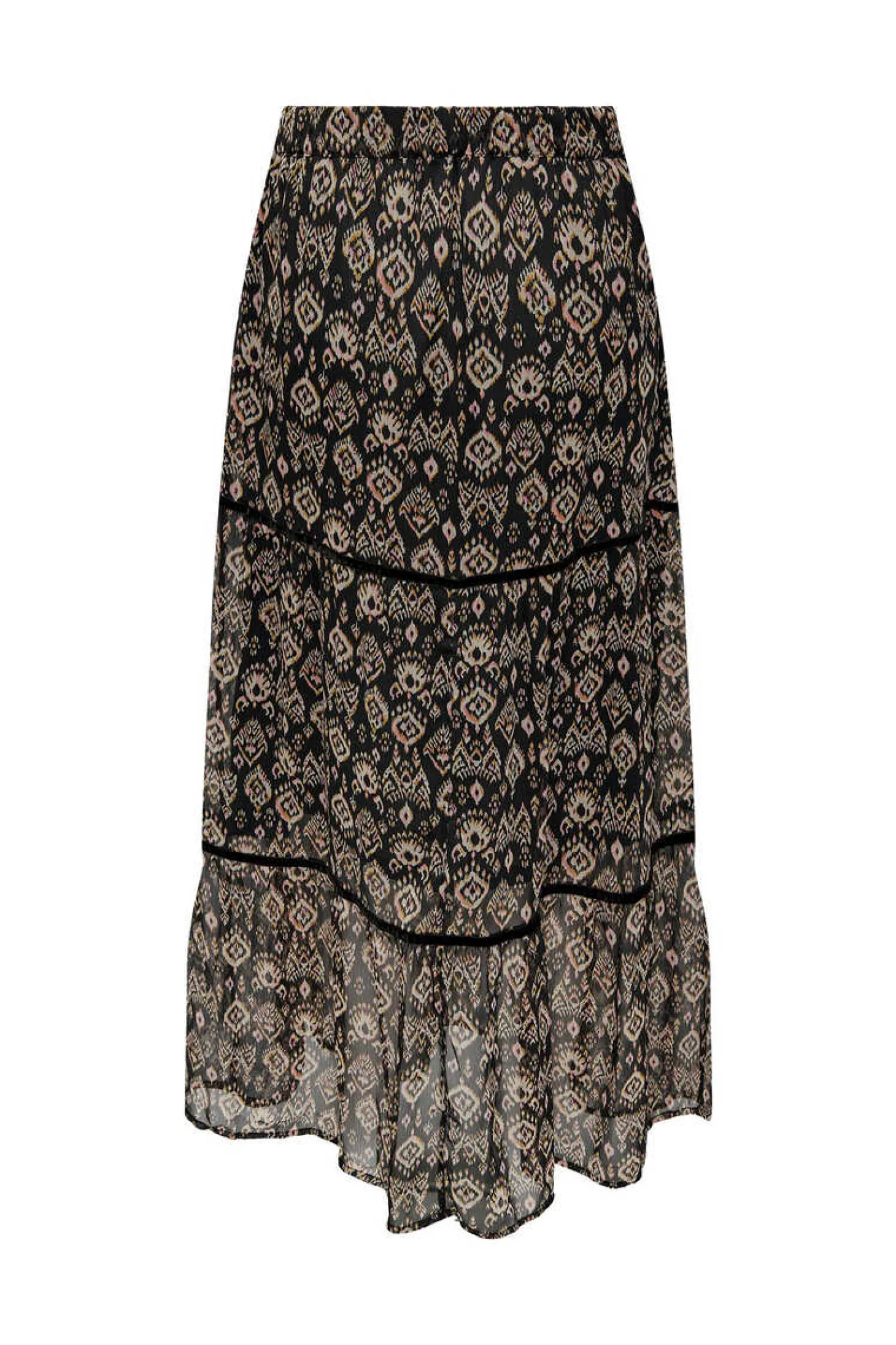 Saia Comprida Estampado Cetim