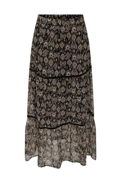 Saia Comprida Estampado Cetim