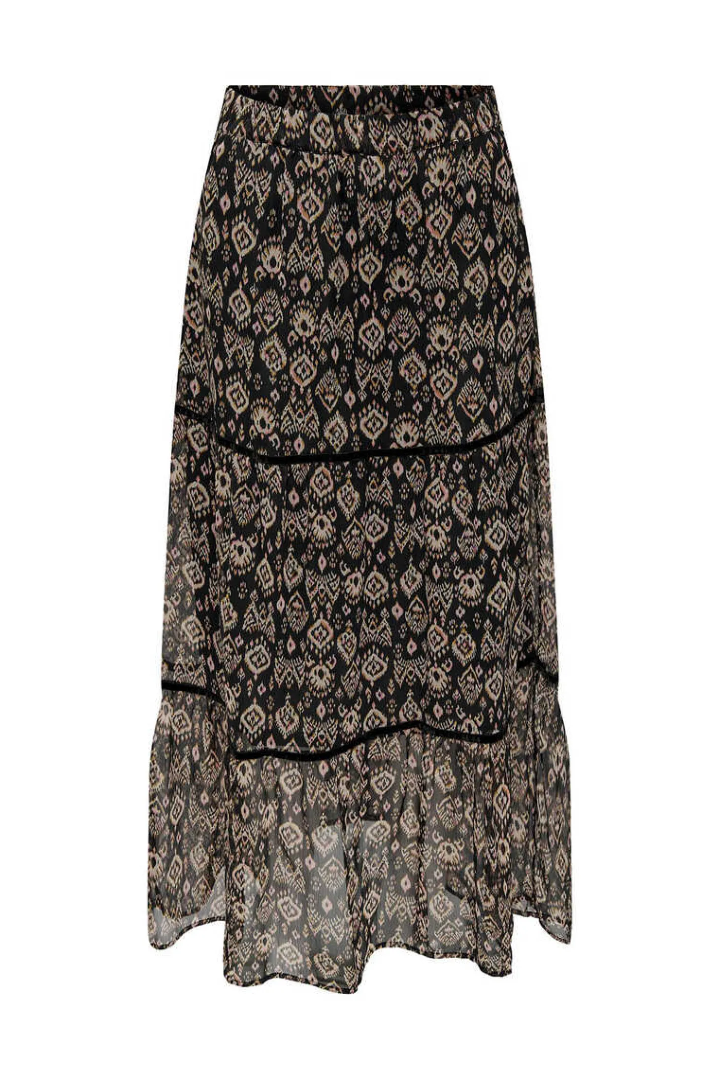 Saia Comprida Estampado Cetim