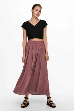 Saia Comprida Folgada Com Cintura Elastica