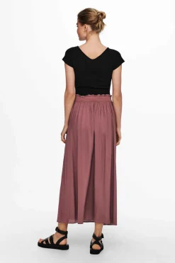 Saia Comprida Folgada Com Cintura Elastica