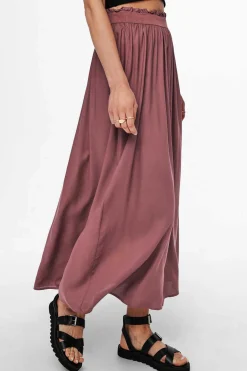 Saia Comprida Folgada Com Cintura Elastica