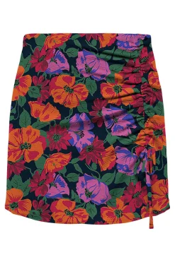 Saia Curta Franzida Estampada