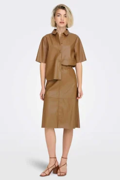 Saia Midi Efeito Pele