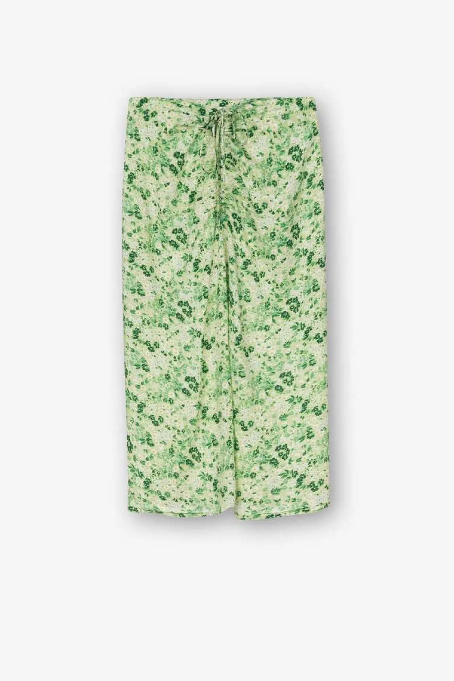 Saia Midi Estampada Com Franzidos